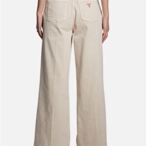 Guess Cream Flare Wide-Leg Jeans